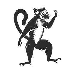 Lemur Dancing silhouette vector illustration