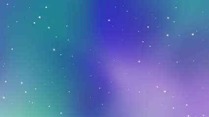 Mysterious night sky starry,  purple and green color gradation mesh background, North Pole vector