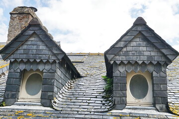 Roof of the houses of Mont Saint Michel in Normandy, France