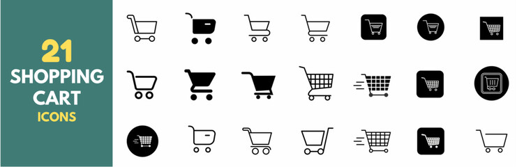 shopping cart icons set for web and UIUX design. Vector objects isolated on a white background, Shop cart icon set, buy and sale symbol. Full and empty shopping cart. Shopping basket icon sign 