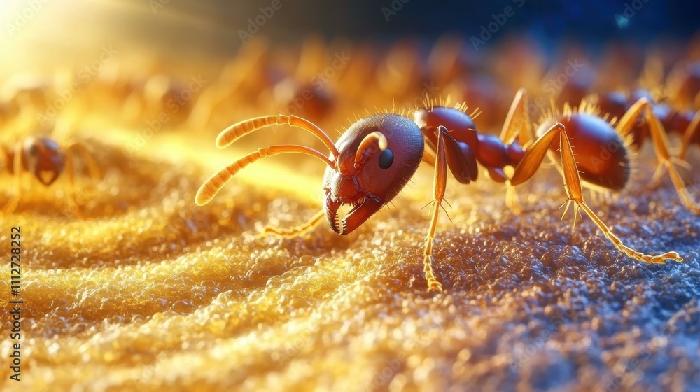 Poster insect close-up ant trails abstract image one main object high quality very detailed