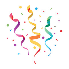 Gradient Confetti Streamers
 isolated on white background