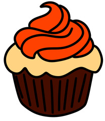 Cupcake with red cream