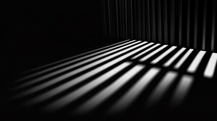 Shadowed Prison Bars: A Symbol of Restraint and Reflection on Freedom's Boundaries