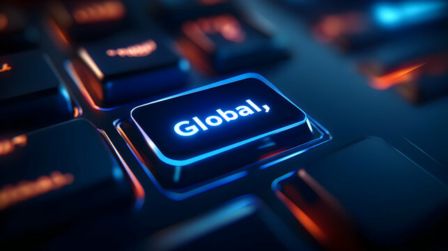 Close-up of a keyboard key labeled Global. - Powered by Adobe