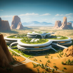 Futuristic Living: Modern Architecture and Technology Background in nature background