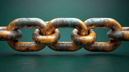 Fototapeta premium Detailed Close-up of a Weathered Metal Chain Link