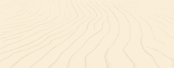 Sand dunes abstract background banner. Sand structure illustration, desert backdrop. Isolated vector illustration.