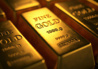 gold bar on black background