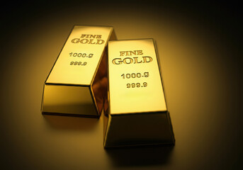 gold bar on black background