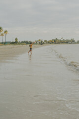Wailoaloa Sandy Beach in Nadi, Fiji, is a relatively quiet, family-friendly beach.