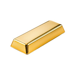 Shiny gold bar on black background, symbolizing wealth and luxury. isolated on transparent background
