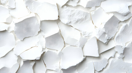 Fototapeta premium Textured white surface with cracked fragments.
