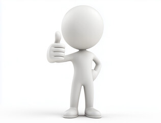 3d man showing thumbs up