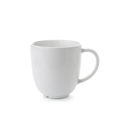 Empty ceramic mug on white background
