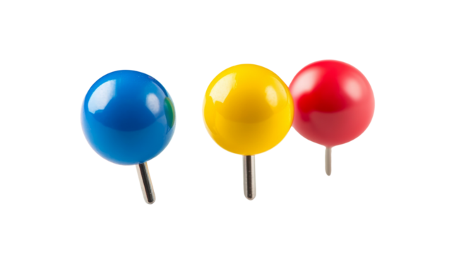 Colorful location pin transparent background