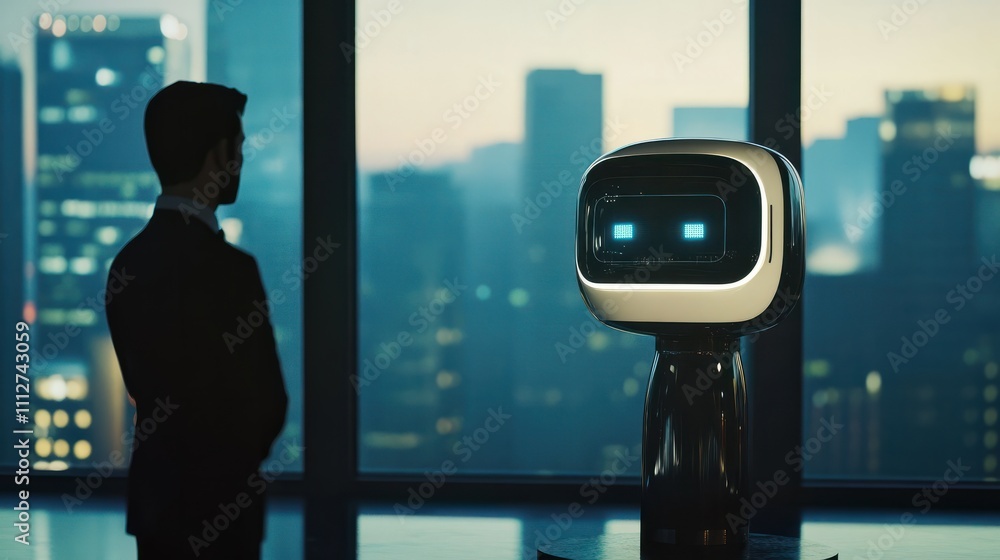 Poster chatbot, chat with ai, artificial intelligence, businessman using technology smart robot for busines