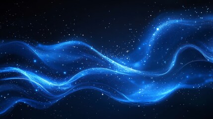 Stunning Abstract Blue Cosmic Waves - A mesmerizing display of ethereal cosmic energy, perfect for backgrounds and wallpapers.