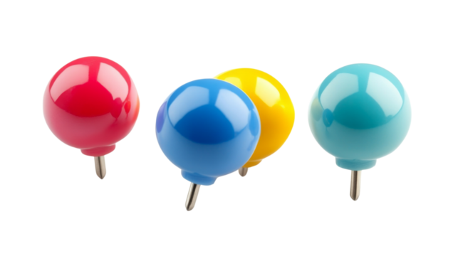 Colorful location pin transparent background