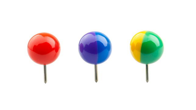 Colorful location pin transparent background