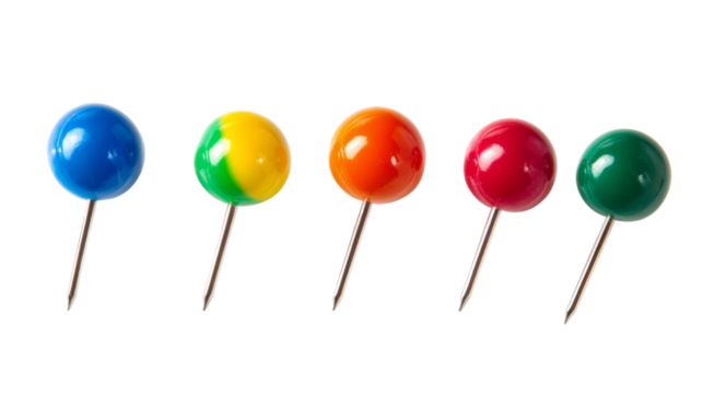 Colorful location pin transparent background