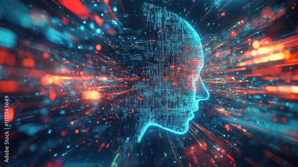 Poster cloud computing transfer big data on internet. futuristic digital technology .generative ai