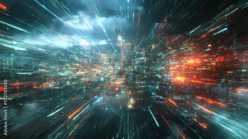 Aufkleber cloud computing transfer big data on internet. futuristic digital technology .generative ai
