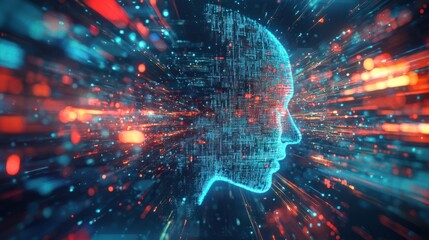 Cloud computing transfer big data on internet. futuristic digital technology .Generative AI