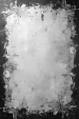 Black and white grunge texture featuring a distressed overlay, showcasing an aged concrete wall with a rough gray stone surface