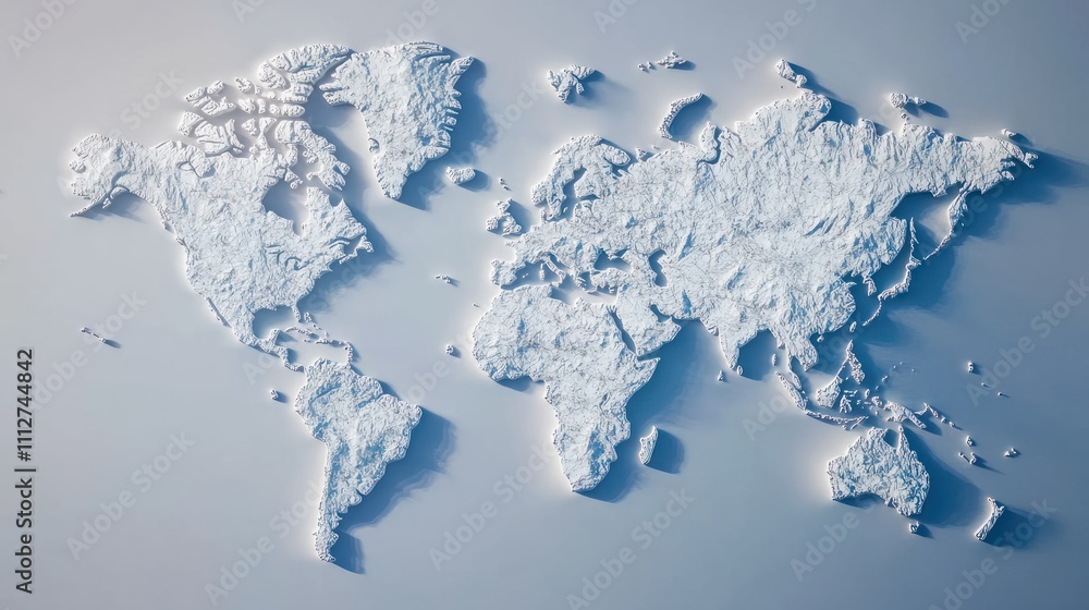 Poster digital world map - global data monitoring background