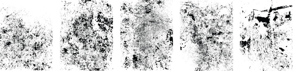 Fototapeta premium Grunge textures set. Collection of vector, distress, textures .Simply Place grungy textured overlay over any Object to Create grunge ,dirty effect .Various distressed texture for your design. 
