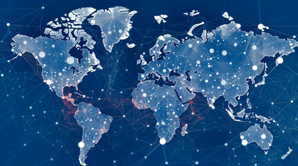 The Power of Data: Global Communication and Data Analysis on an Abstract Technology Background with Intimidating Data for Website Enhancement