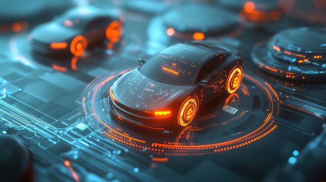 IoT security theme with abstract high speed technology POV motion blur