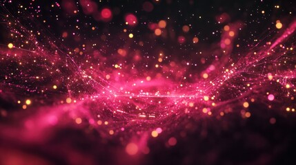 Fototapeta premium Technology Digital Data Abstract Background, Data Analysis and Access to Digital Data, Digital Cyberspace with Particles and Digital Data Network Connections, 3D Rendering