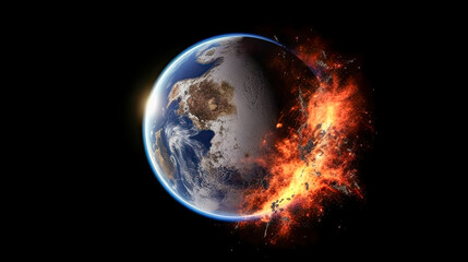 Fantasy Sci-Fi Background, The Planet Explosion in Space