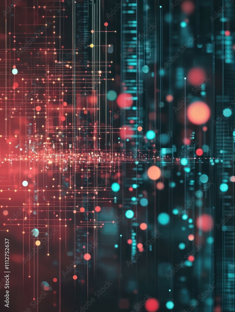 Poster abstract infographics visualization. big data code representation. futuristic network or business an