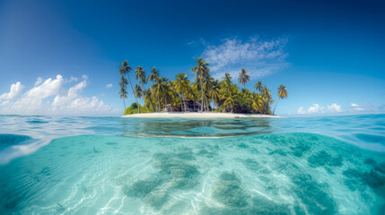 Serene Summer Paradise: Travel Concept with Tropical Island in Natural Background