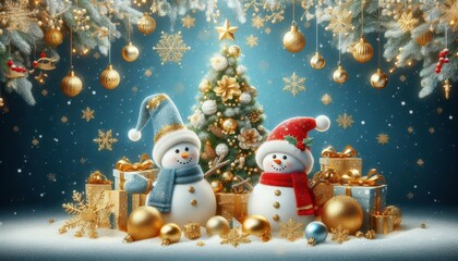 christmas tree and decorations content created with generative AI software.