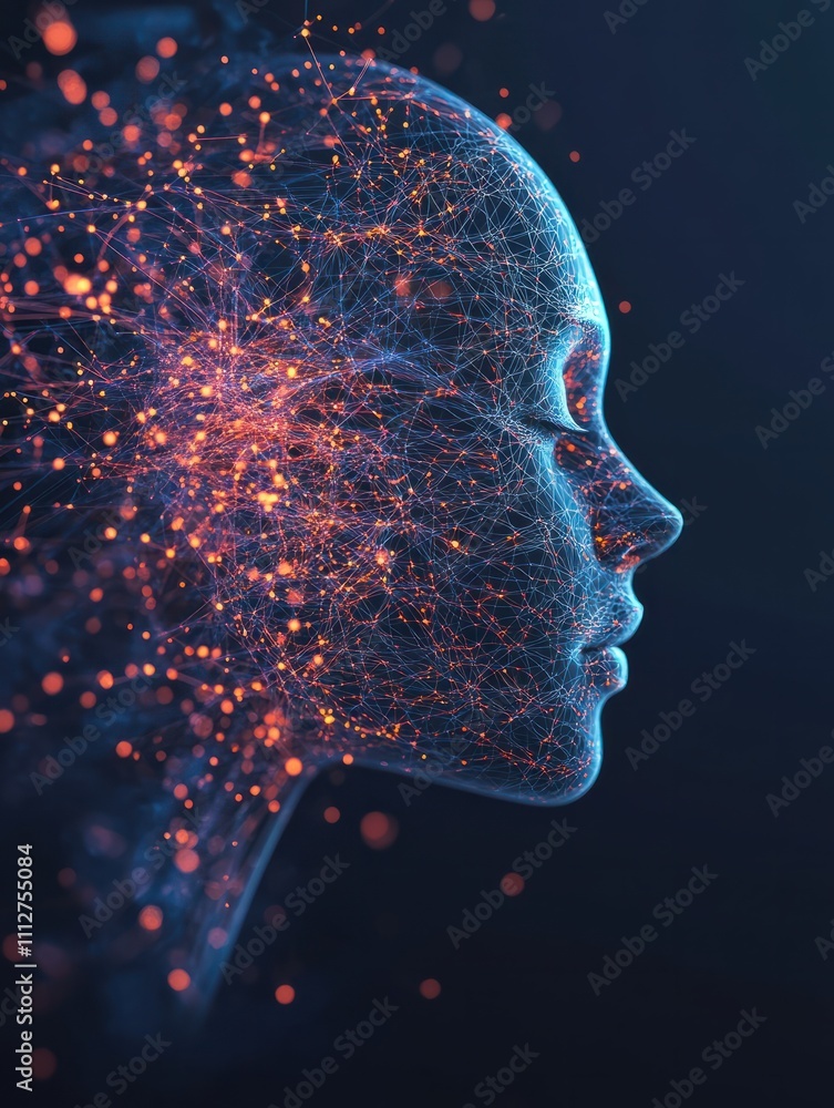 Poster circuit ai brain on digital connection background. artificial intelligence and innovate concept. 3d 