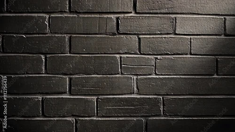 Poster textured black brick wall with rough surface dark background design for architecture and various pro