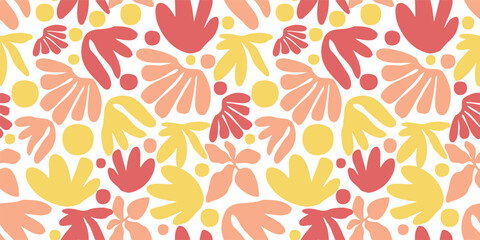 Hand-drawn exotic floral geometric pattern. Vector seamless pattern