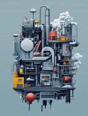 Fototapeta premium Industrial waste management abstract concept vector illustration set. Mechanical and chemical recycling, e-waste reduction, processing for reuse, trash disposal and utilization abstract metaphor.