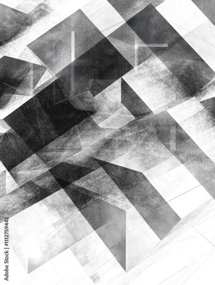 Poster matrix of countless blocks. abstract polygonal space. triangles with connecting dots and lines. inno