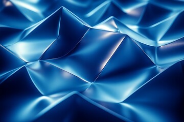 Abstract background with smooth blue metallic waves