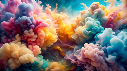 Fototapeta premium Ink cloud texture background beautiful colors