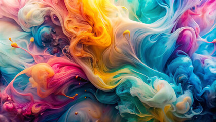 Obraz premium Ink spill texture background beautiful colors