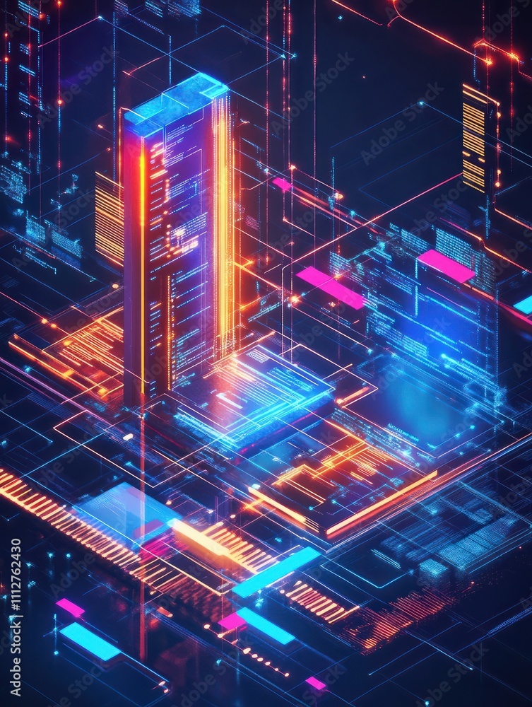 Poster software development abstract concept vector illustrations.
