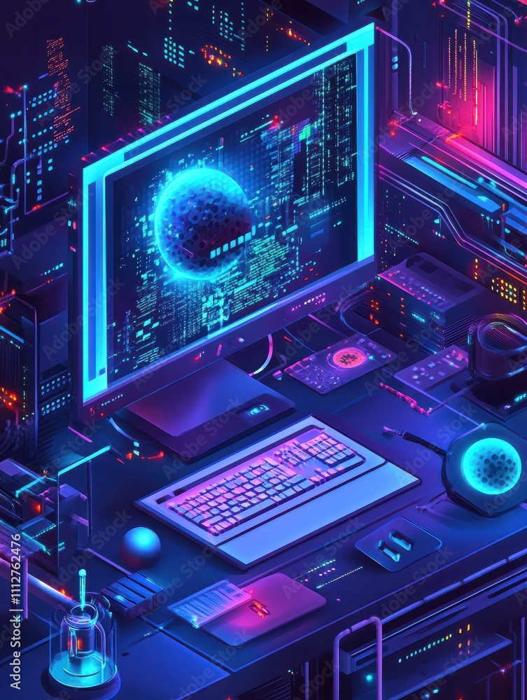 Poster spyware development abstract concept vector illustration set. malware and computer virus, industrial