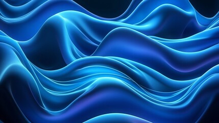 Obraz premium Abstract flowing blue fabric.