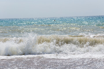 The power of water in a storm at sea